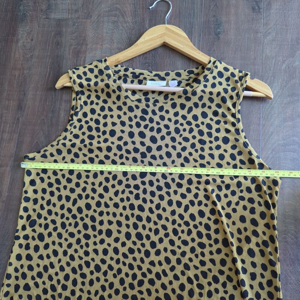 LOGO Layers Lori Goldstein Mesh Sleeveless Sharkbite Hem Tank Top Large - Picture 8 of 8